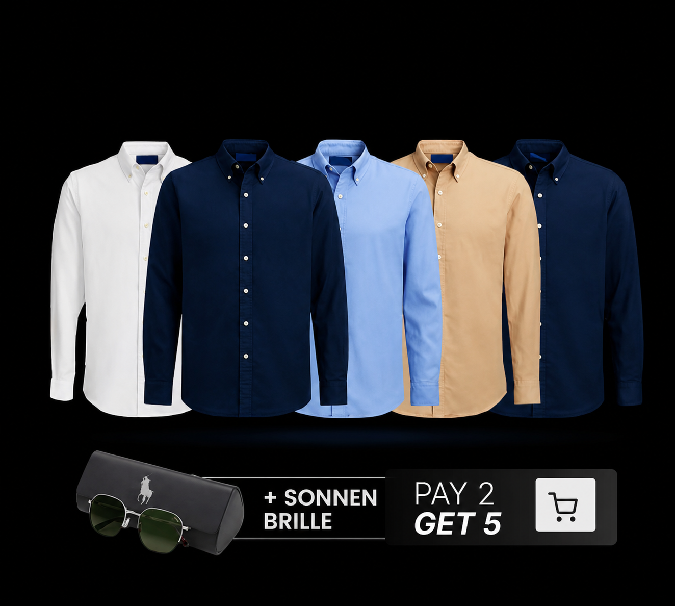 RL LLEINENHEMD SET [2 KAUFEN, 5 ERHALTEN]+SONNENBRILLE